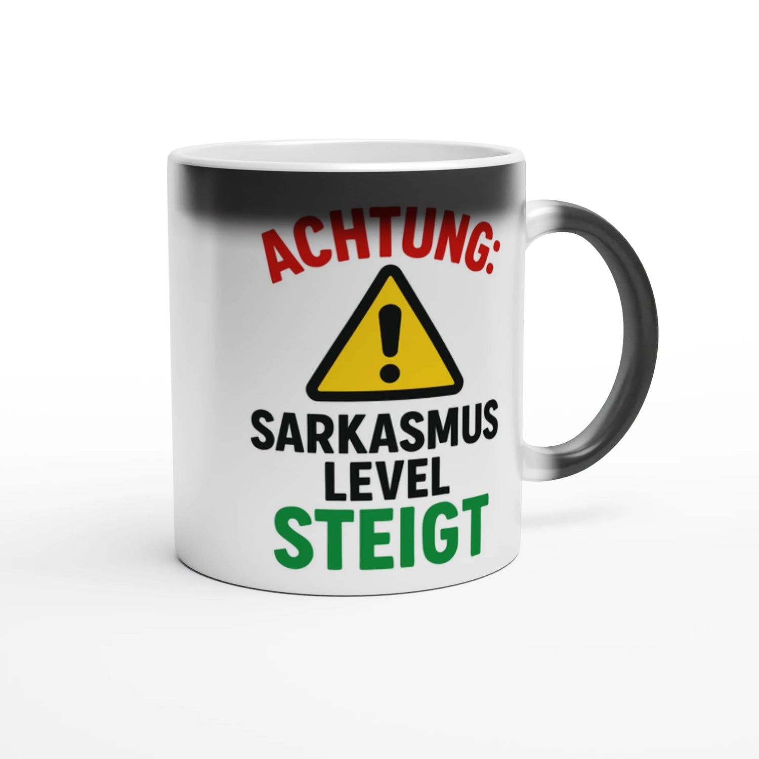 Magic "Achtung Sarkasmus Level Steigt" Alarm Tasse - Magic Mug