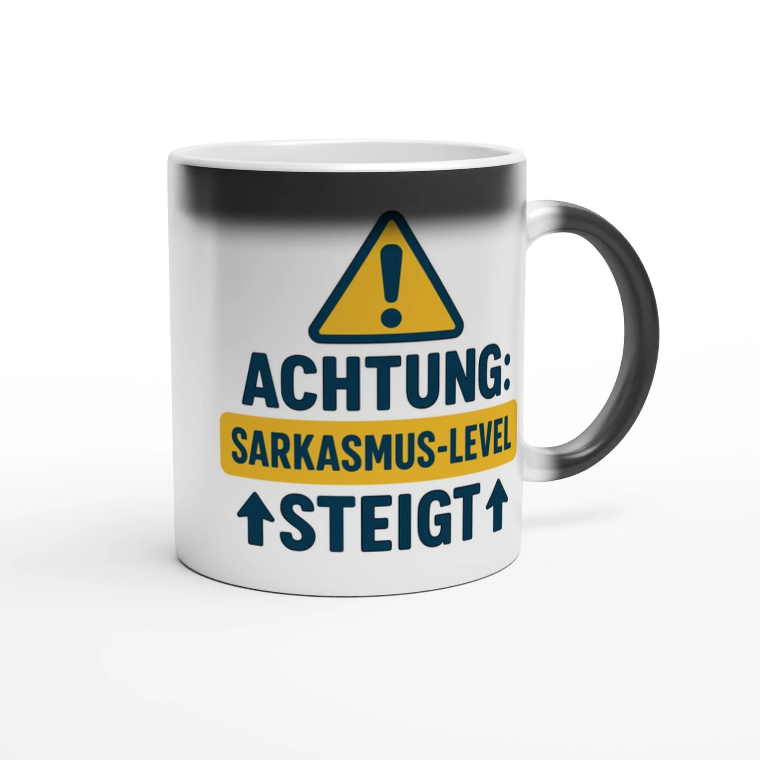 Magic "Achtung Sarkasmus Level Steigt" Warnung Tasse - Magic Mug