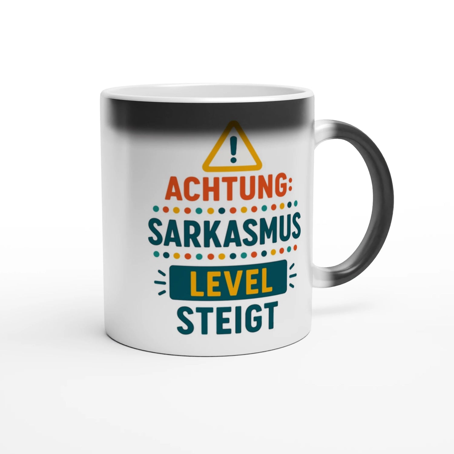 Magic "Achtung Sarkasmus Level Steigt" Witzig Tasse - Magic Mug