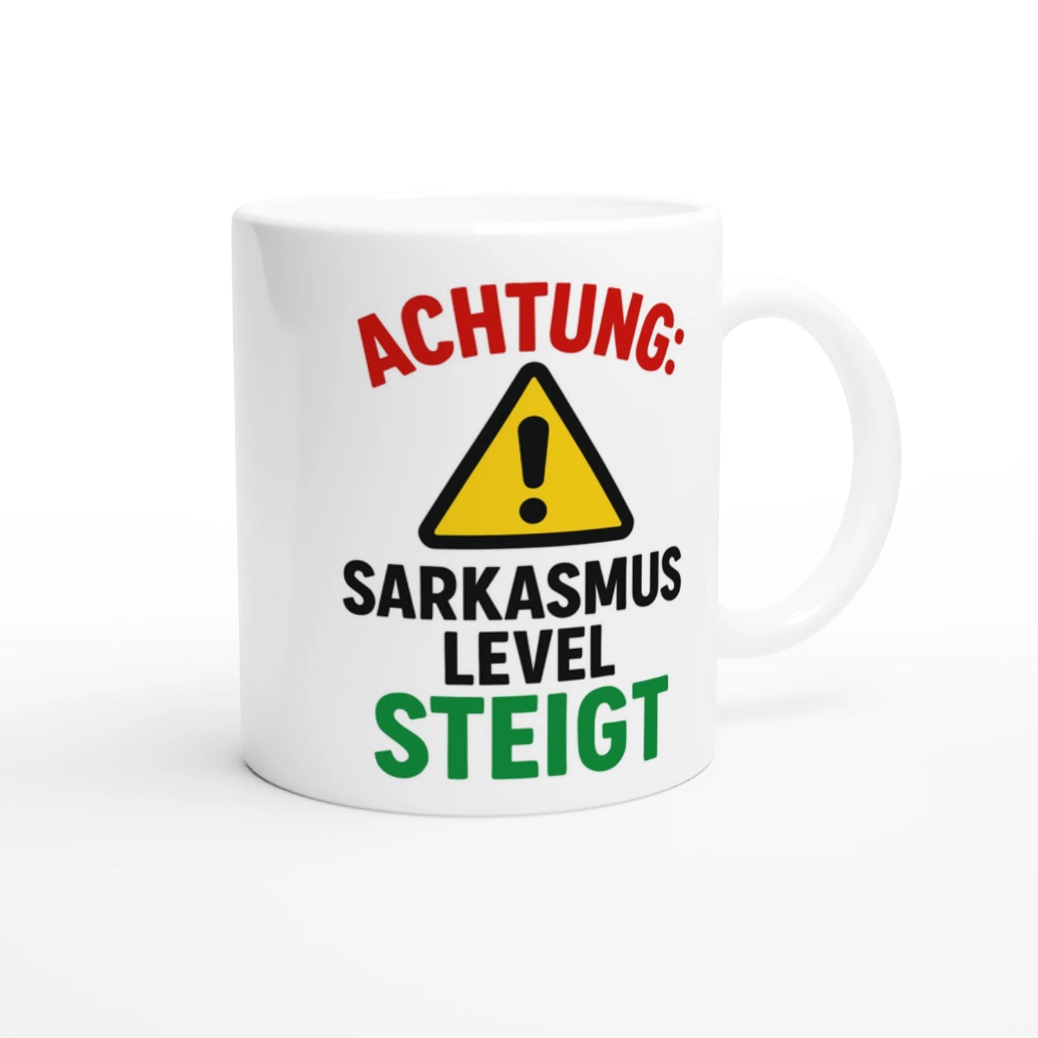 Standard "Achtung Sarkasmus Level Steigt" Alarm Tasse - Magic Mug