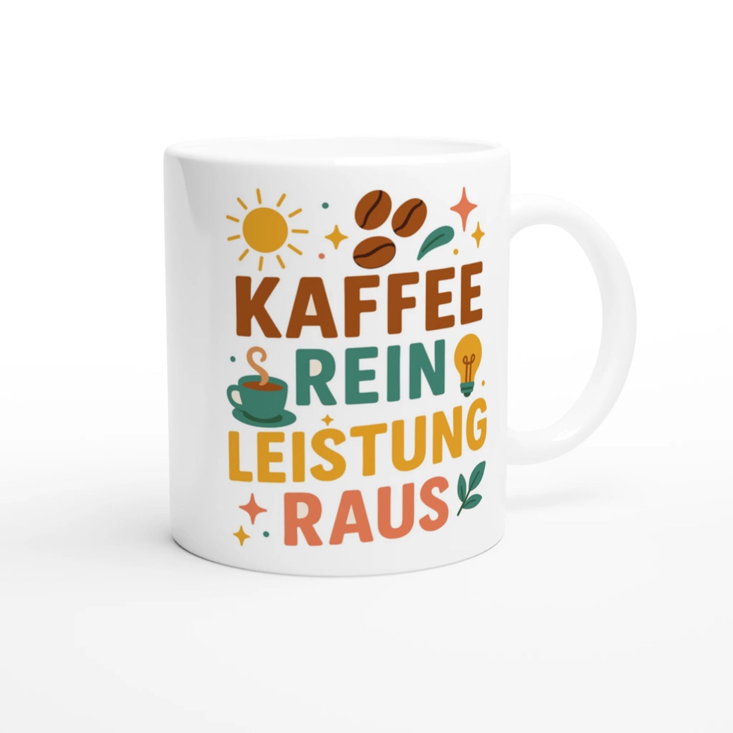 Standard "Kaffee rein Leistung raus" Spaß Tasse - Magic Mug